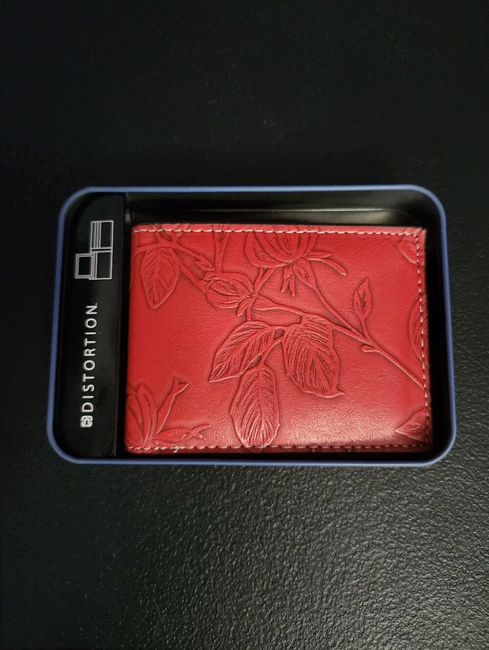 Distortion Red Floral Leather Wallet (Brand New)